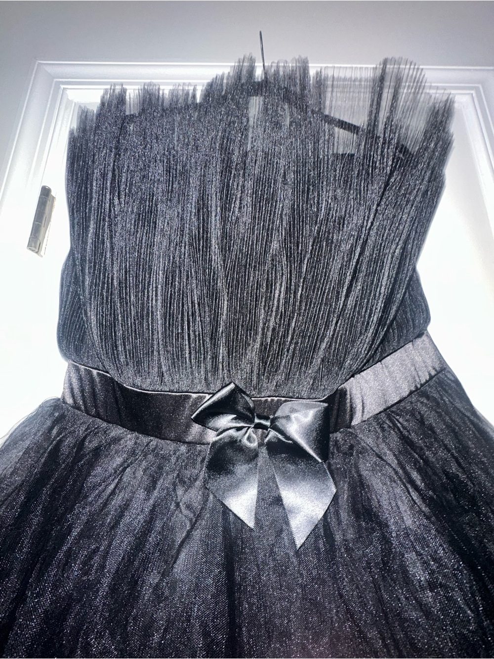 Fashion Nova Black Strapless Tulle Party Dress